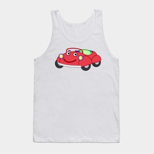 Bongo Beep Beep Cartoon Red Car Smile Tank Top